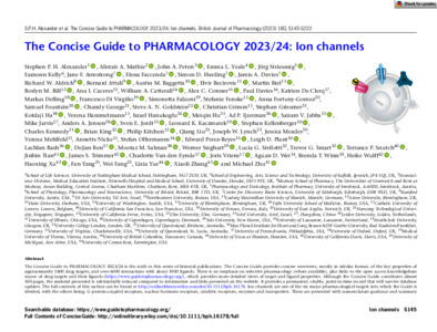 The Concise Guide To Pharmacology 2023/24: Ion Channels | Open Access ...